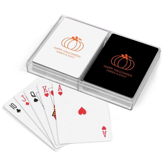 Pumpkin Silhouette Double Deck Playing Cards